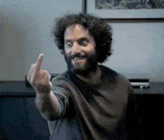 Middle finger funny gif - This is so zany and wacky haha.